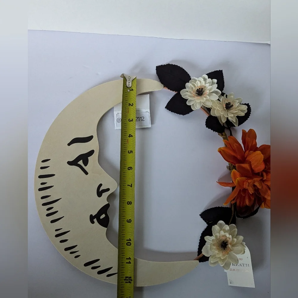 Target Bullseye Playground Summerween Moon Wreath Black Orange Halloween Flower